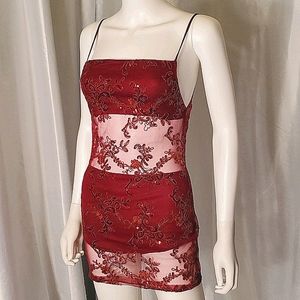 Red Floral Sexy Dress